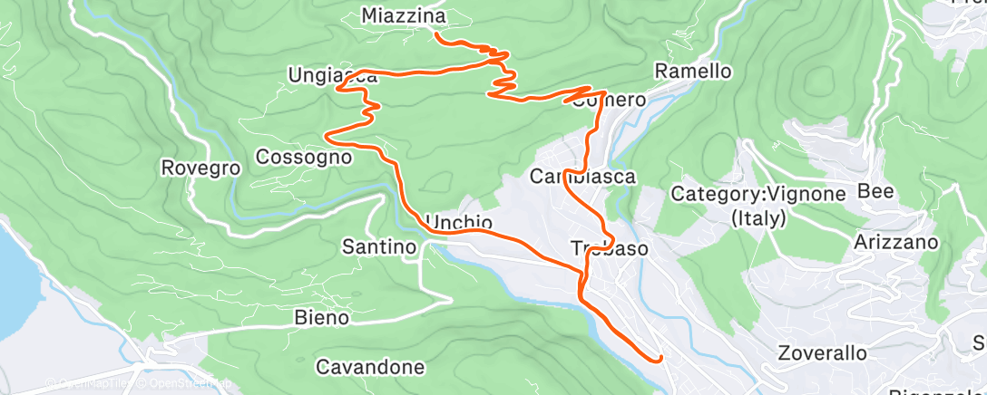 Карта физической активности (Afternoon Trail Run)