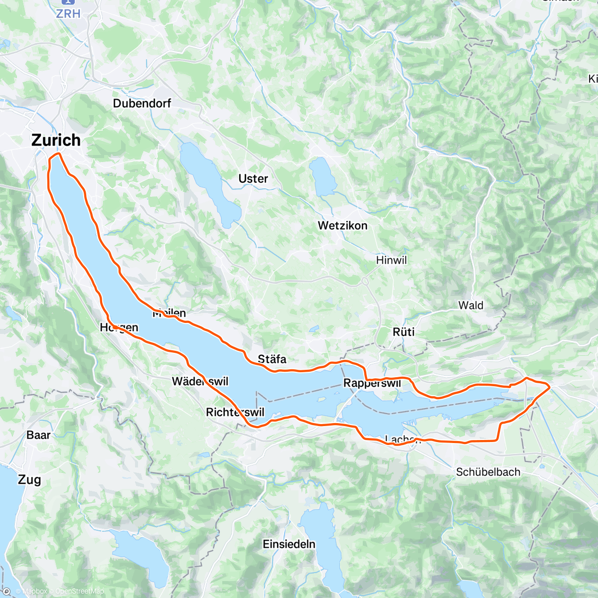 Map of the activity, Lunch Ride