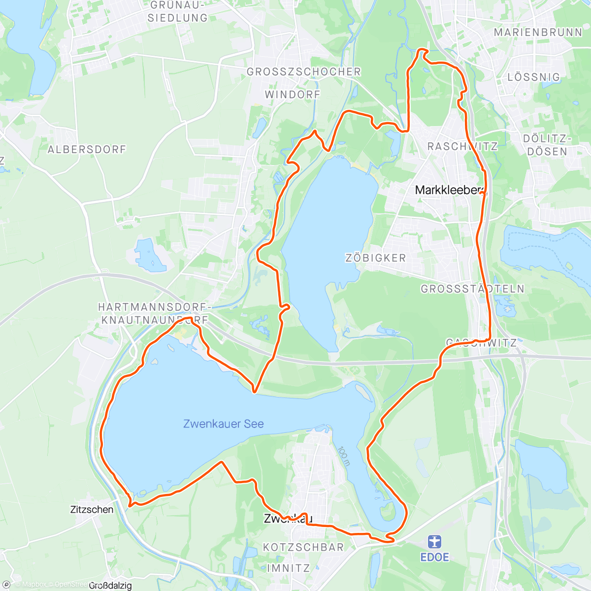 Map of the activity, 7-Seen-Wanderung Nachterlebnis-Tour