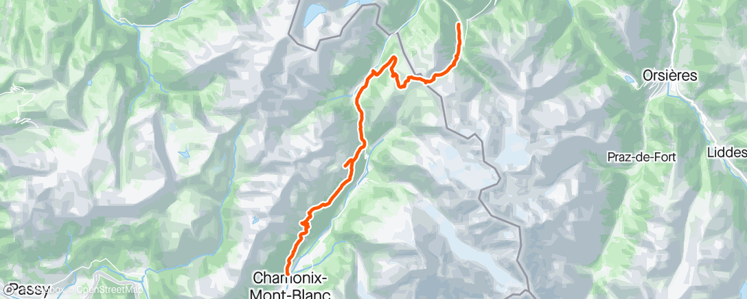 Mapa da atividade, Tour du Mont Blanc - Day 5