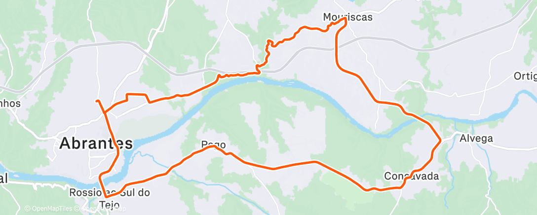 Map of the activity, Lunch Ride