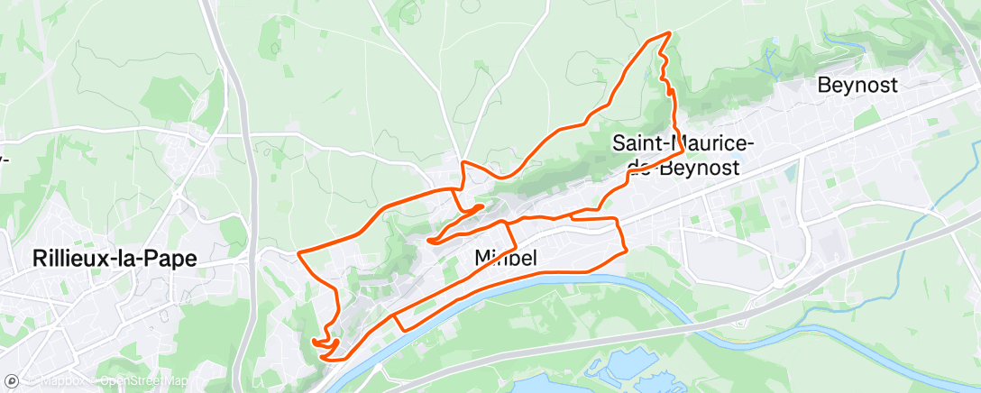 Map of the activity, Sortie vélo le midi