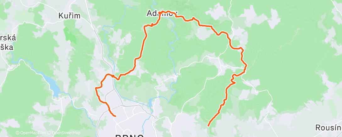 Map of the activity, Běh okolo Brna