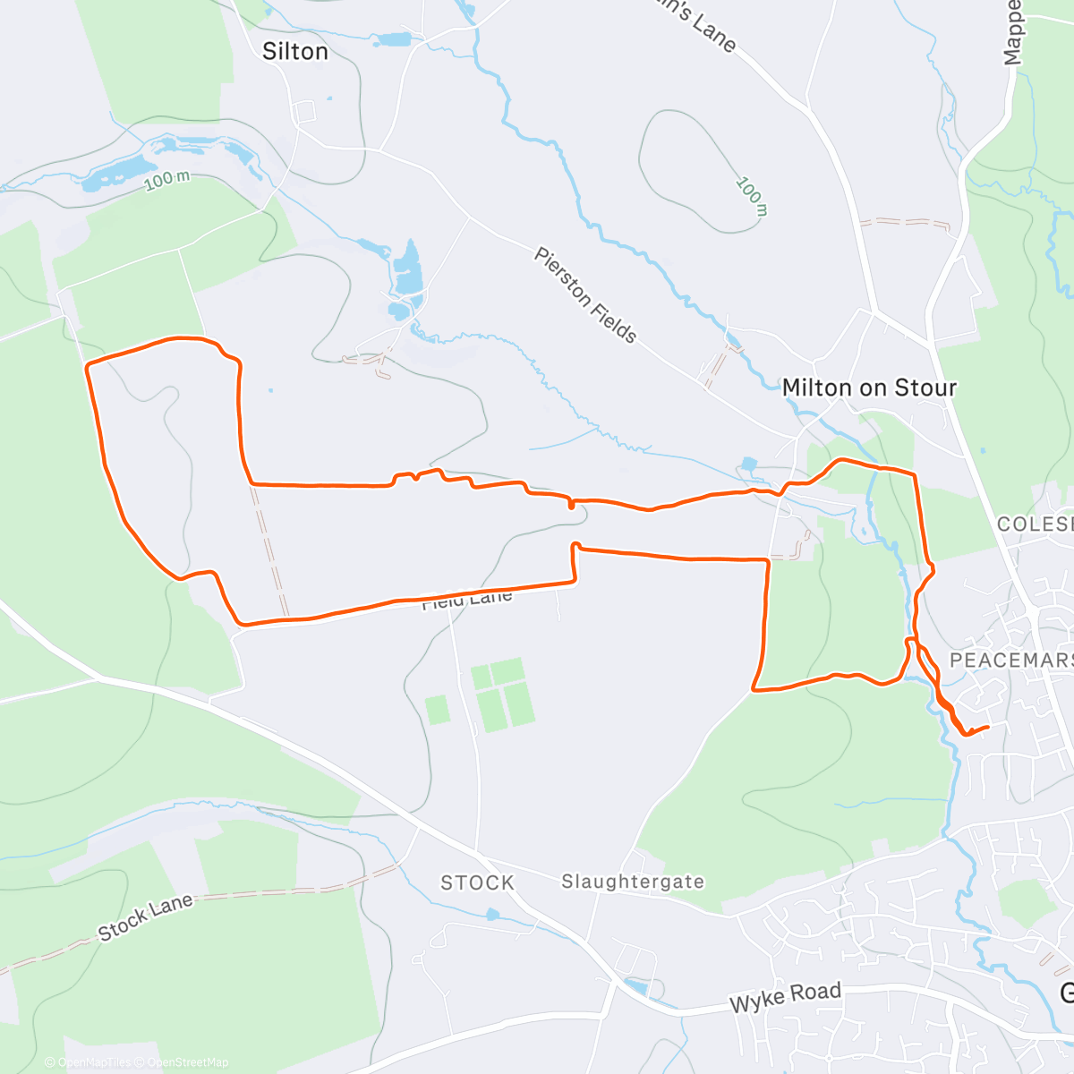 Map of the activity, Morning Off-Road