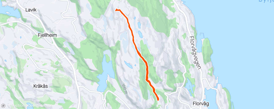 Mapa de la actividad, Evening Hike