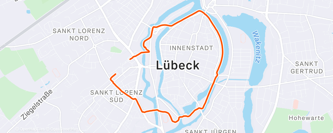 Map of the activity, Lauf am Morgen