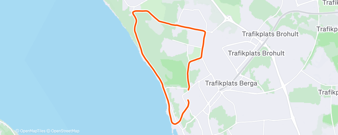 Map of the activity, Afternoon Run