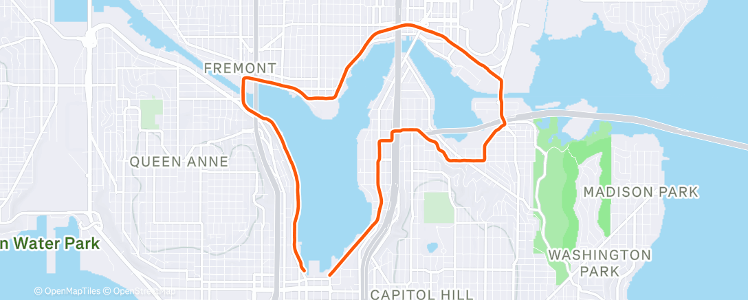 Map of the activity, Evening Run