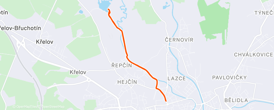 Map of the activity, Afternoon Run
