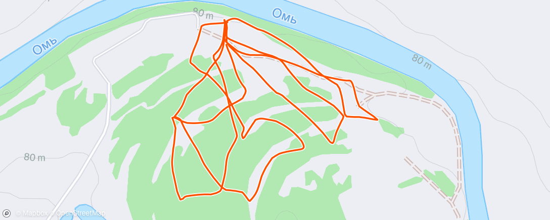 Map of the activity, Afternoon Run