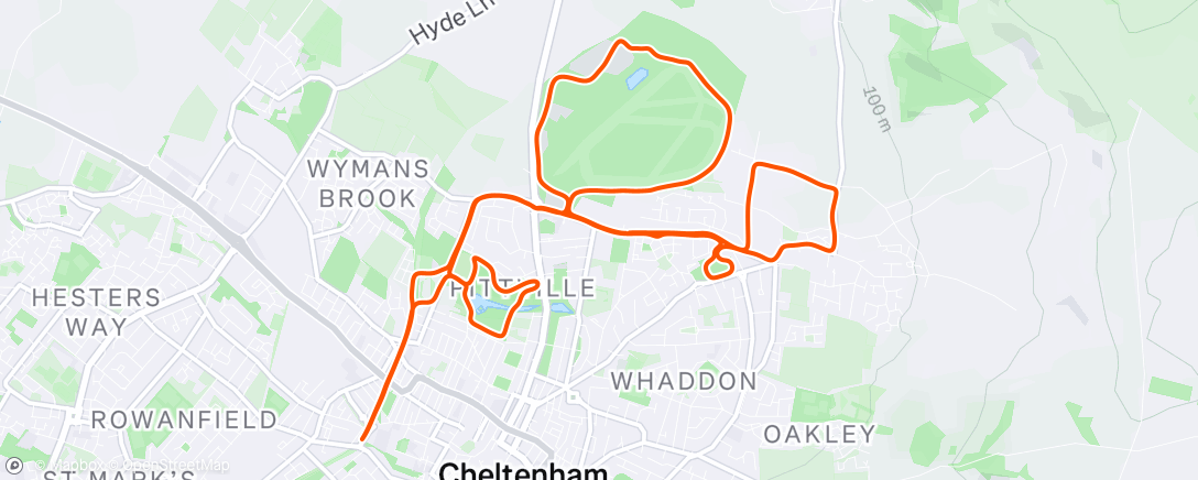 Map of the activity, Afternoon Run