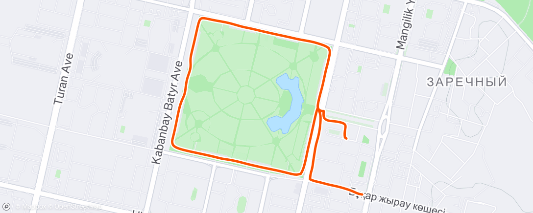 Map of the activity, Evening Run