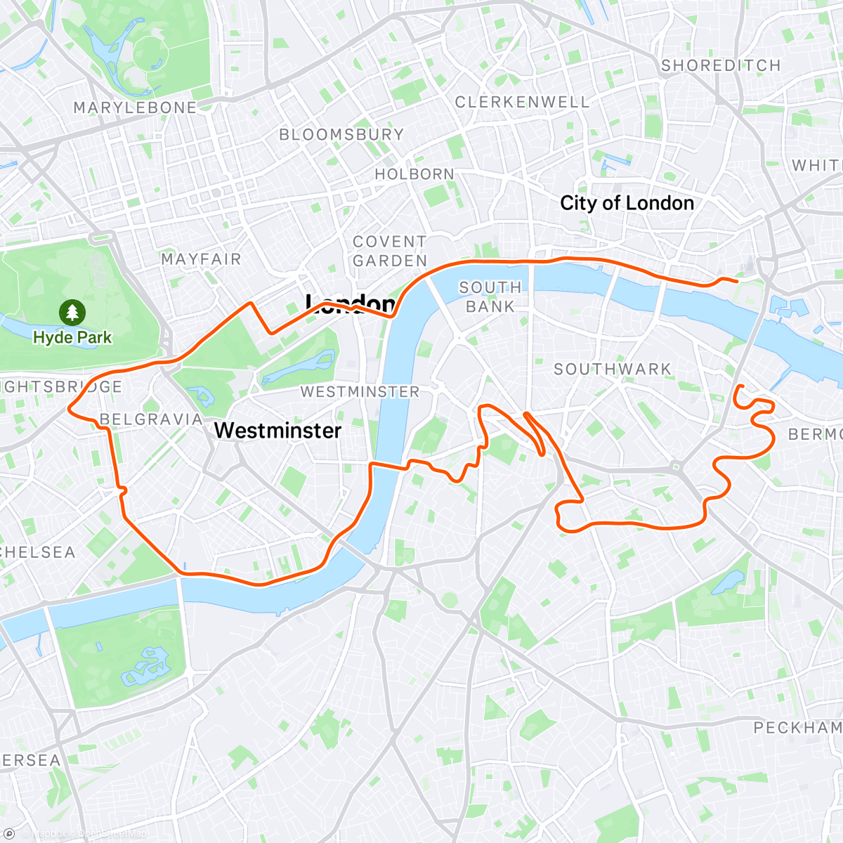 Map of the activity, Zwift - Greater London Loop in London