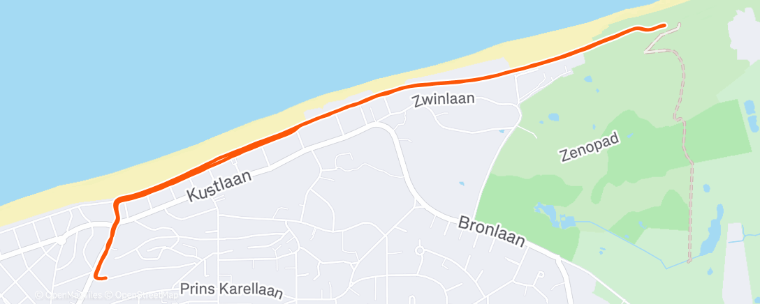 Map of the activity, Afternoon Run