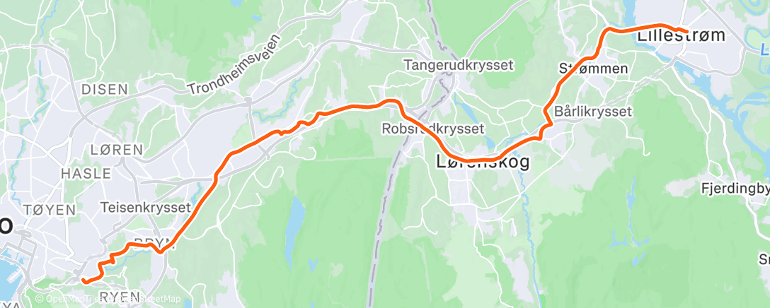 Map of the activity, Commuting via IKEA Furuset