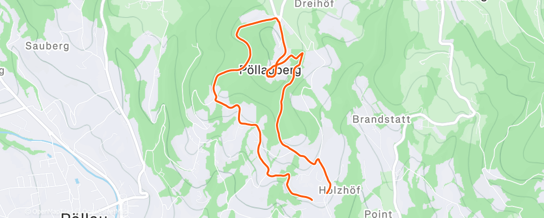 Map of the activity, Lauf am Morgen