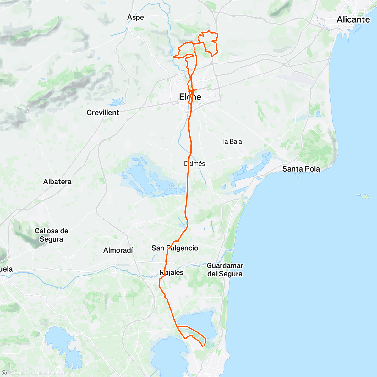 Map of the activity, 38 General Marcha MTB ELCHE