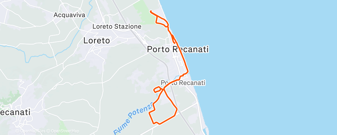 Map of the activity, Pedalata pomeridiana
