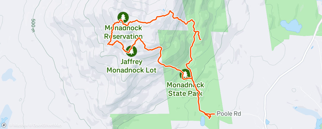 Map of the activity, Mt Monadnock