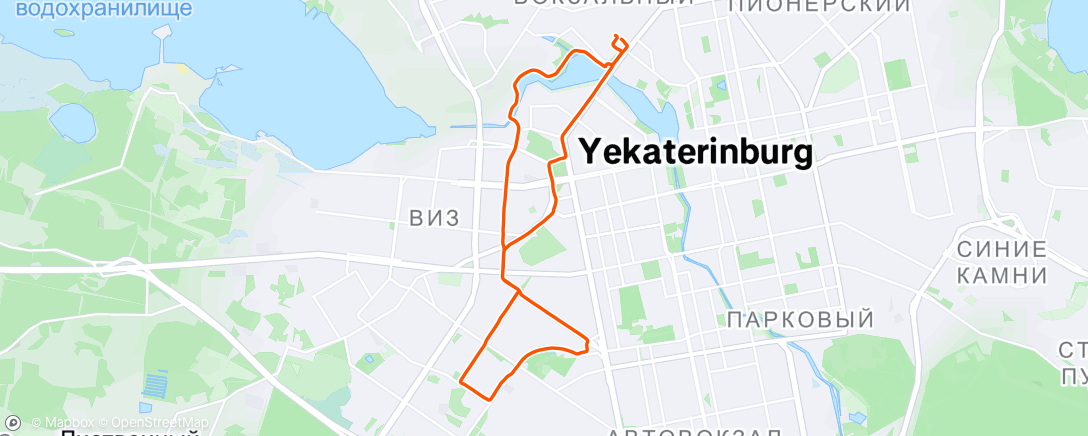 Map of the activity, Вечерний велозаезд
