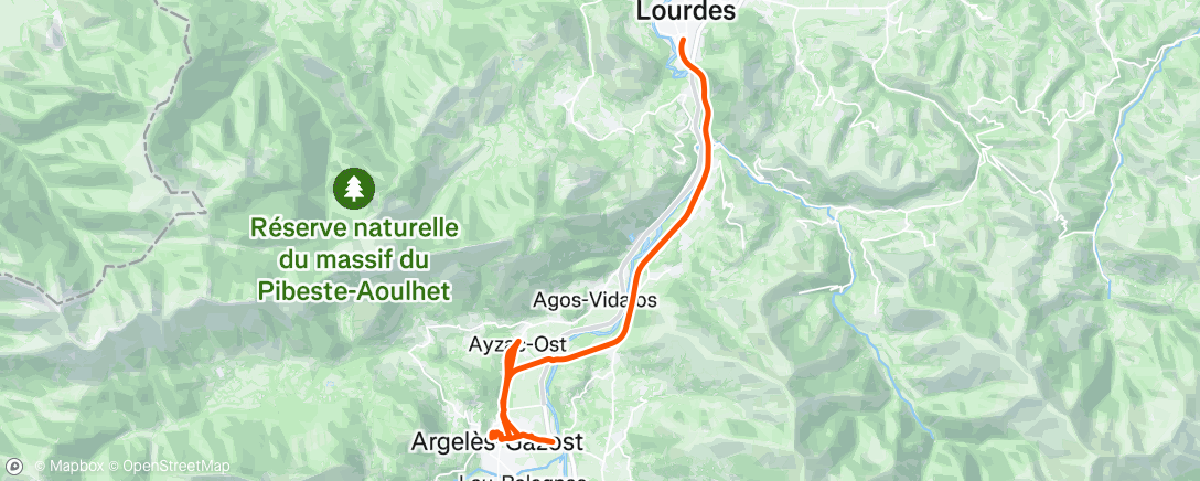 Map of the activity, Lunch Ride