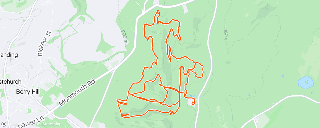 Map of the activity, Solo Dash around FoD Trails