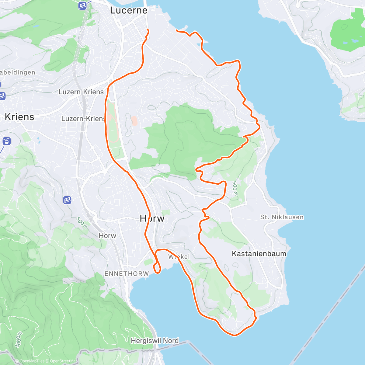 Map of the activity, schöner HSCL Weihnachts LongJog