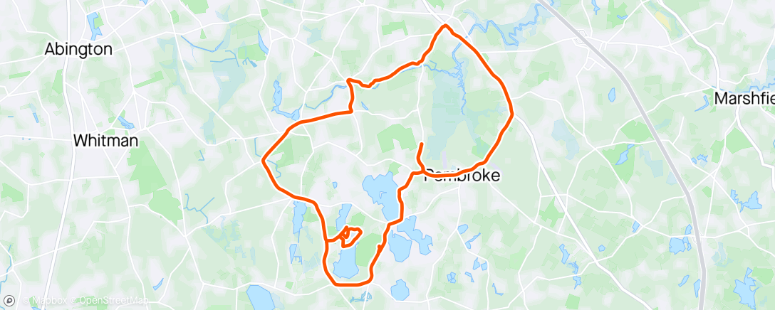 Map of the activity, Evening crossBike spin