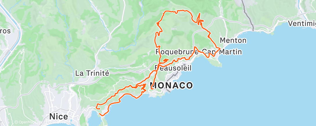 Map of the activity, Sortie vélo le matin