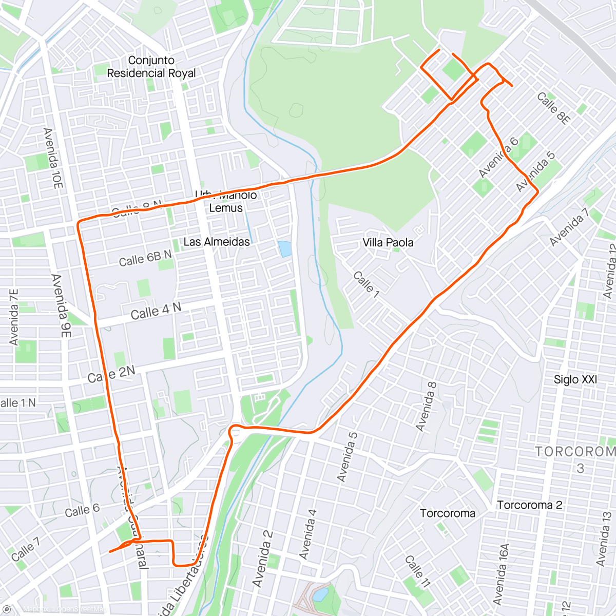 Map of the activity, Cycling at noon