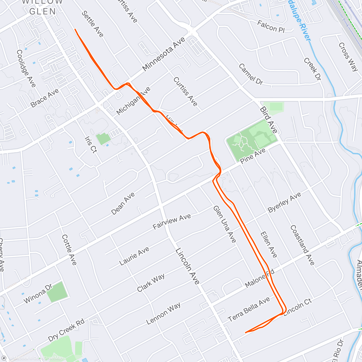 Map of the activity, Family New Year's Run