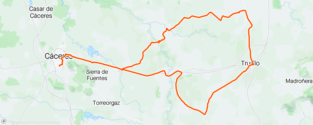 Map of the activity, Plasenzuela-La Cumbre-Trujillo-La Aldea del obispo -Santa Marta y pa casa