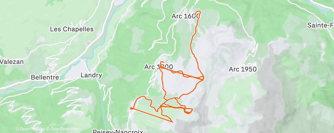 Map of the activity, Ski alpin le matin
