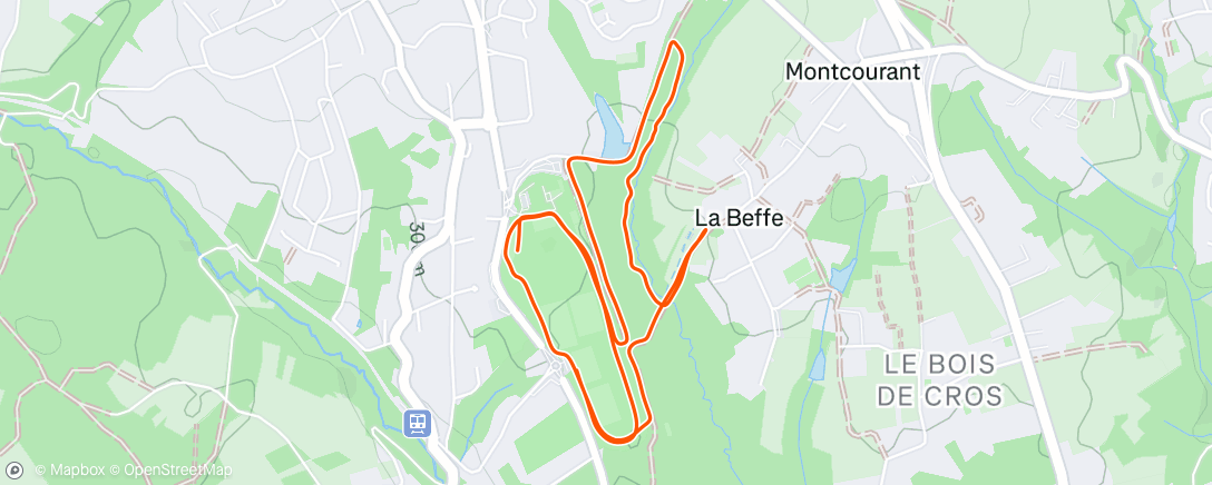 Map of the activity, Course à pied le midi