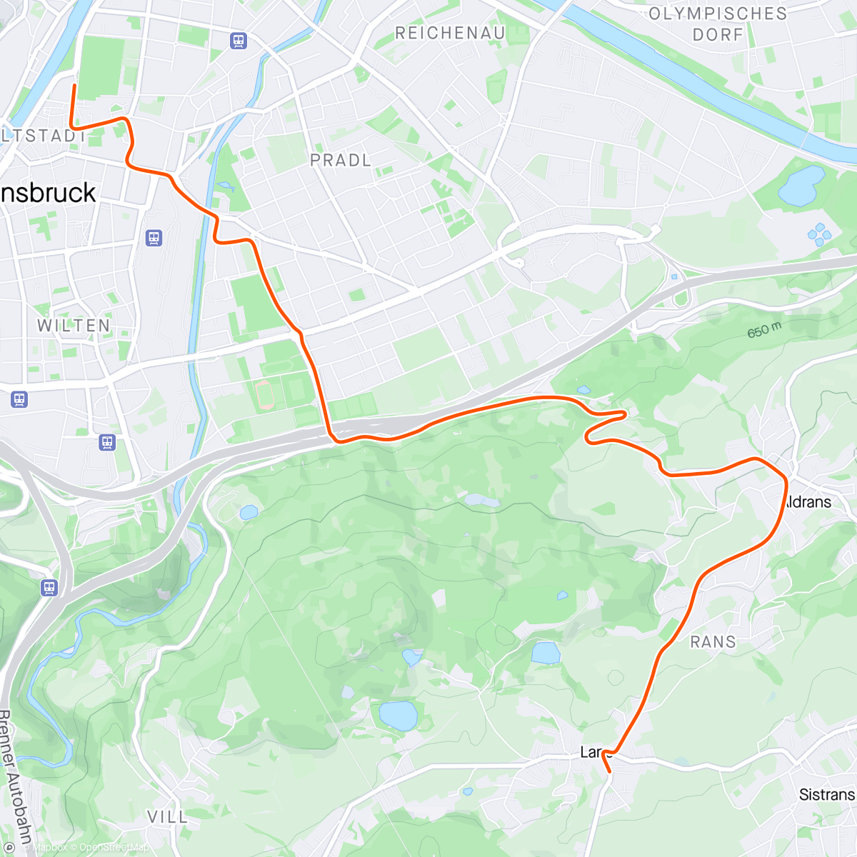 Mapa da atividade, Zwift - Step By Step in Innsbruck