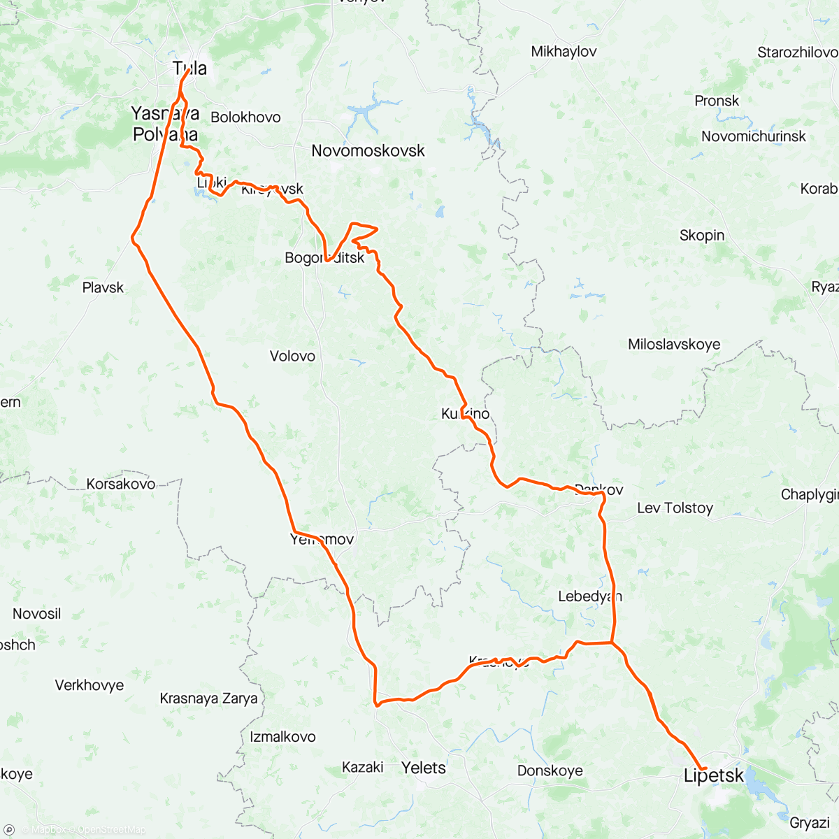 Map of the activity, Гран-при Тула 600