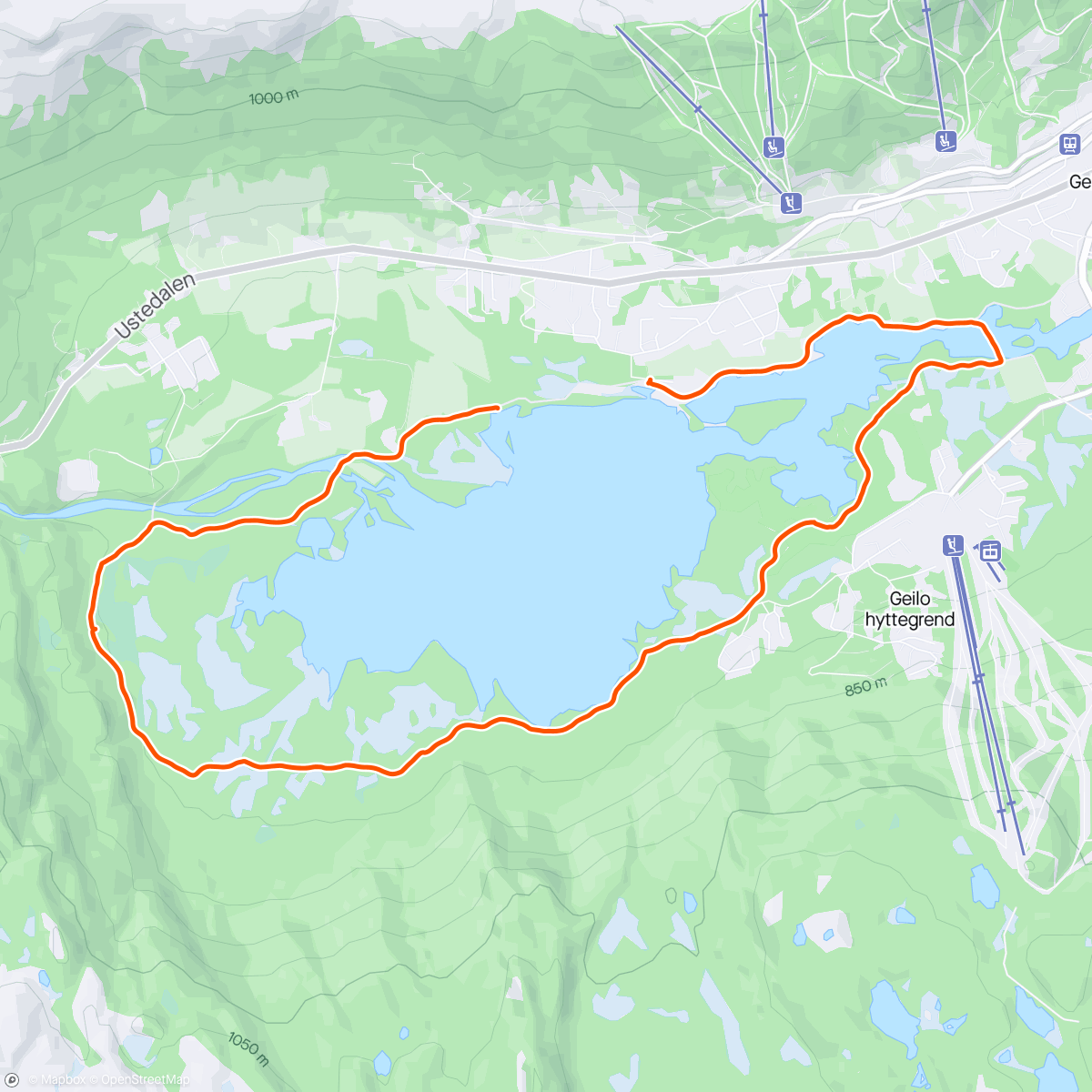 Map of the activity, Round around Ustedalsfjorden!