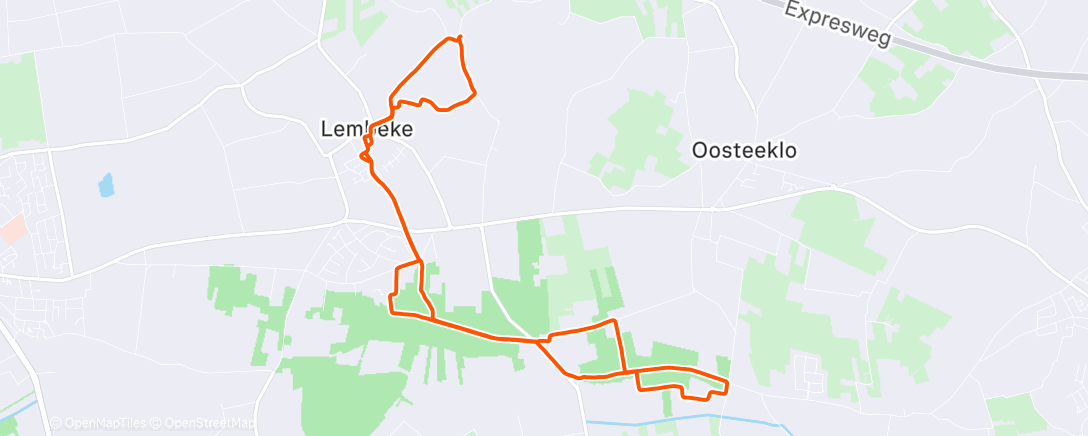 Map of the activity, Namiddagloop