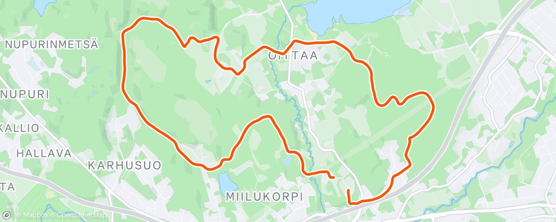 Map of the activity, Evening Run