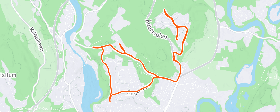 Map of the activity, Kveldstur med hodemist