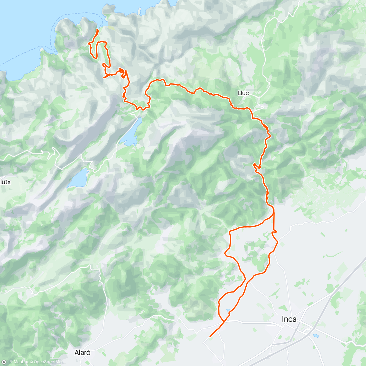 Map of the activity, Lloseta - Sa Calobra - Lloseta