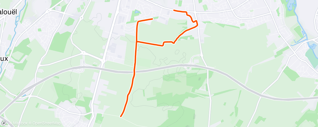 Map of the activity, Course à pied en soirée