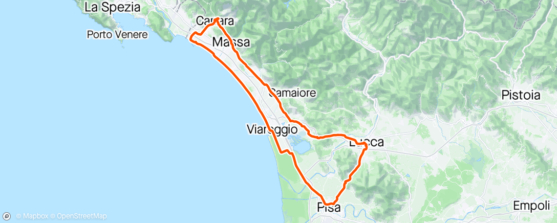 Map of the activity, pisa-lucca-carrara