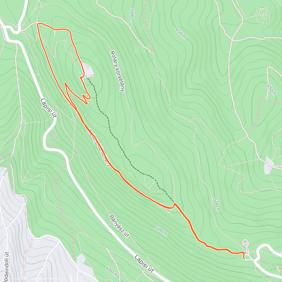 Map of the activity, Afternoon Hike
