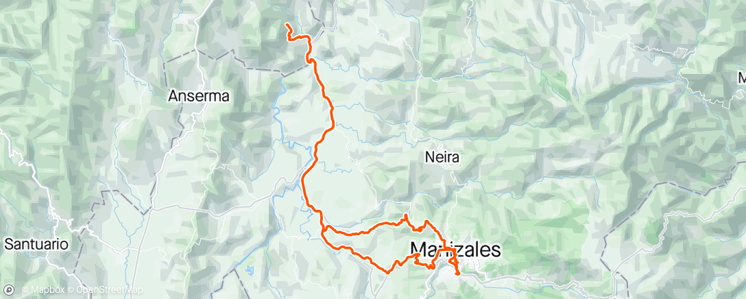 Map of the activity, 10k hacia Quinchia