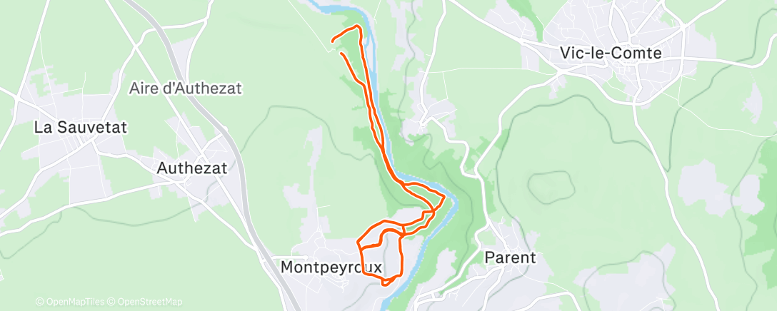 Карта физической активности (Sortie VTT dans l'après-midi)