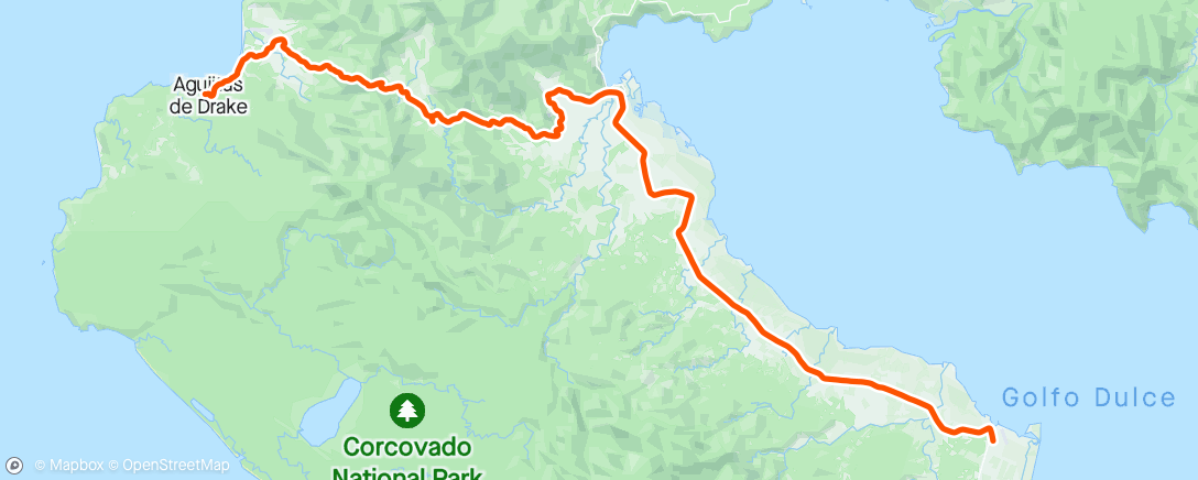 Map of the activity, Puerto Jiménez- Drake