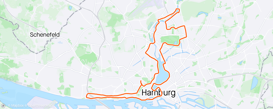 Kaart van de activiteit “Hamburg Marathon, Odd. tid 4:01:19”