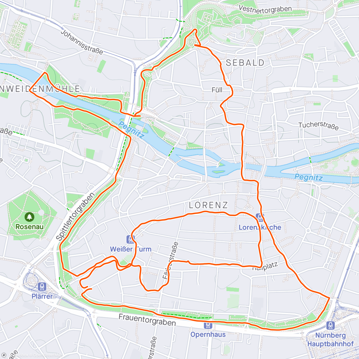 Map of the activity, Evening Run