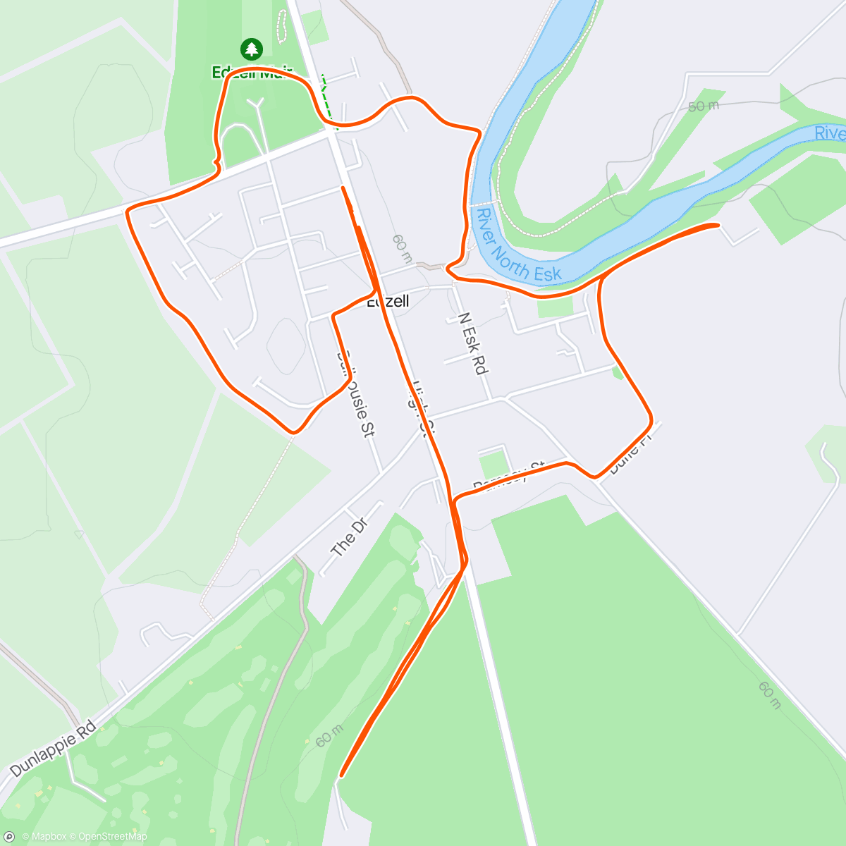 Map of the activity, Daily Edzell walk